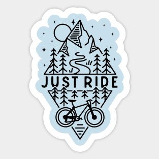 Vintage Mountain Biking T-Shirt Sticker